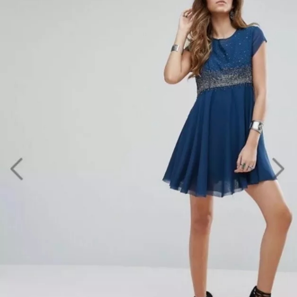 Free People Rock Candy Embellished Party Dress Sz4